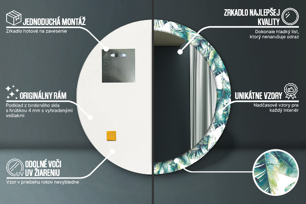 Decoratiuni perete cu oglinda Frunze