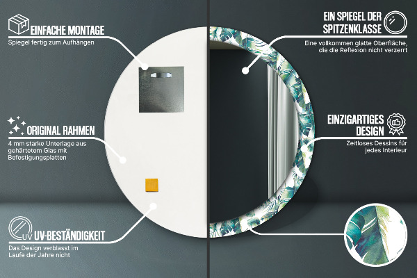 Decoratiuni perete cu oglinda Frunze