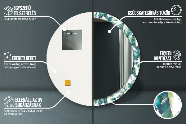 Decoratiuni perete cu oglinda Frunze