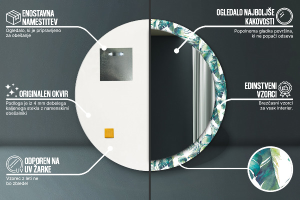 Decoratiuni perete cu oglinda Frunze