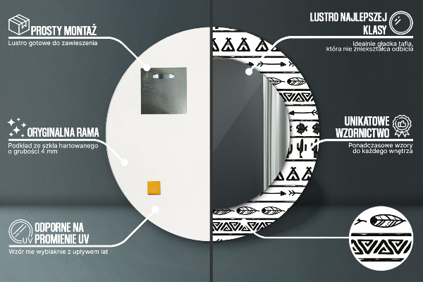 Decoratiuni perete cu oglinda Boho minimalist