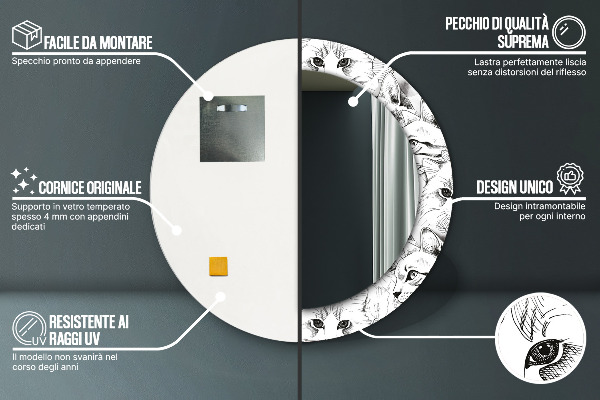 Decoratiuni perete cu oglinda Animale de companie pisici
