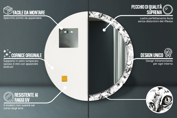 Decoratiuni perete cu oglinda Animale de companie pisici