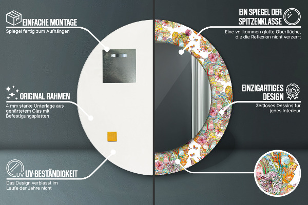 Oglinda rotunda imprimata Visul tărâmului de basm