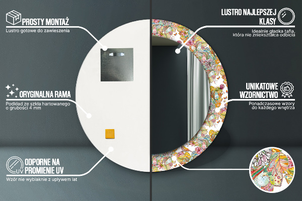 Oglinda rotunda imprimata Visul tărâmului de basm