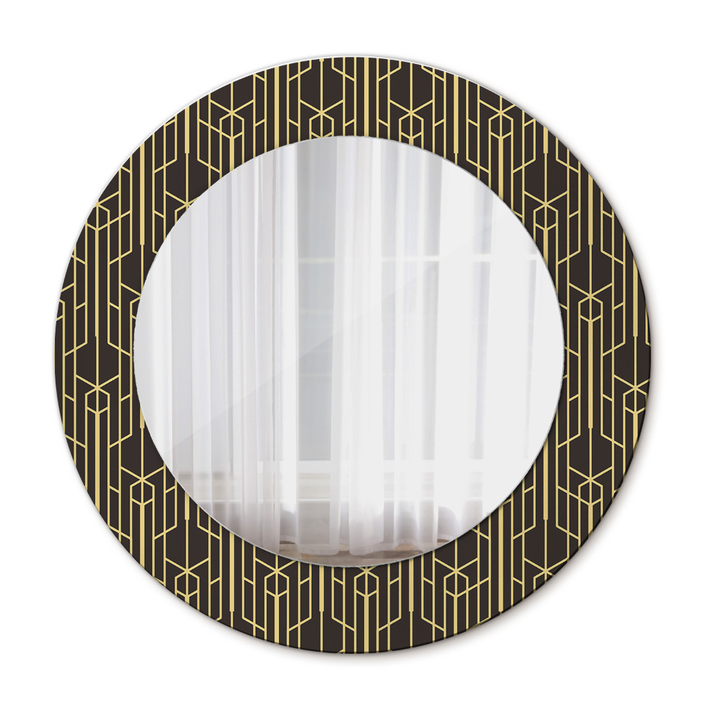 Oglinda rotunda imprimata Abstract