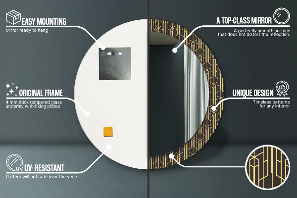 Oglinda rotunda imprimata Abstract