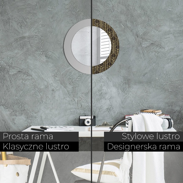 Oglinda rotunda imprimata Abstract