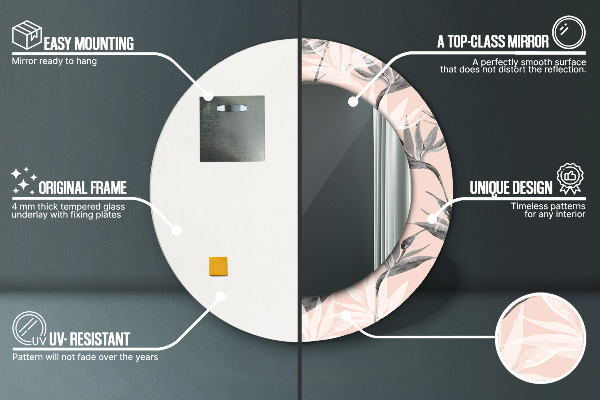 Oglinda rotunda imprimata Paradisul păsărilor