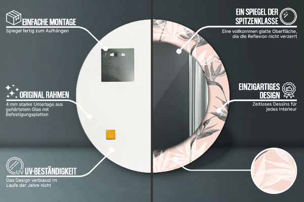 Oglinda rotunda imprimata Paradisul păsărilor