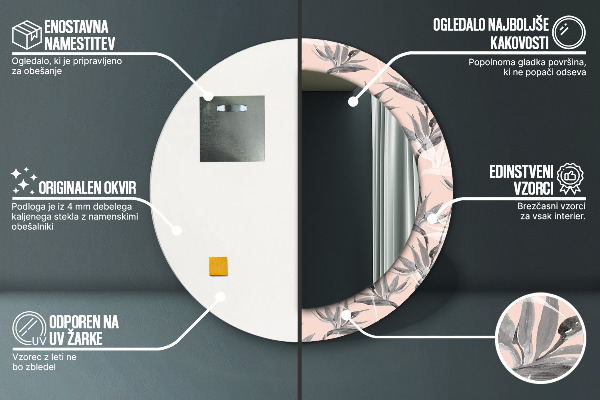 Oglinda rotunda imprimata Paradisul păsărilor