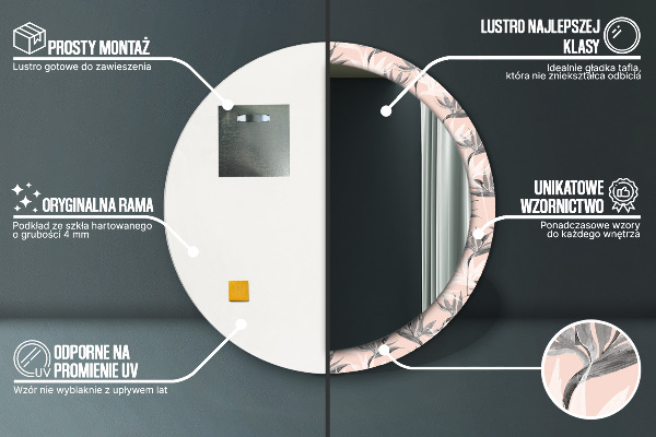 Oglinda rotunda imprimata Paradisul păsărilor