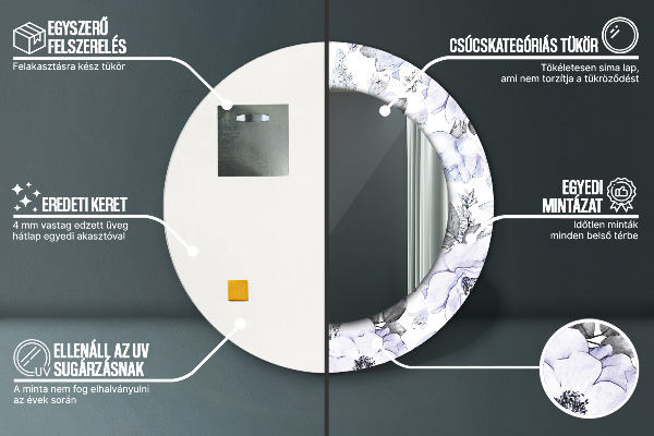 Decoratiuni perete cu oglinda Trandafiri albaștri