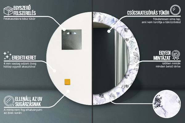 Decoratiuni perete cu oglinda Trandafiri albaștri