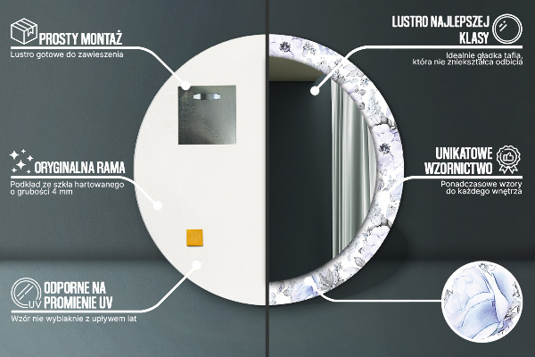 Decoratiuni perete cu oglinda Trandafiri albaștri