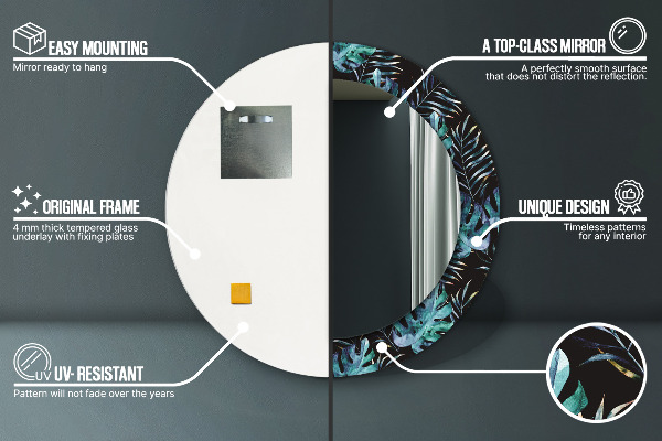 Decoratiuni perete cu oglinda Frunze exotice