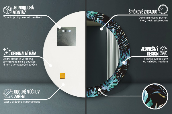 Decoratiuni perete cu oglinda Frunze exotice