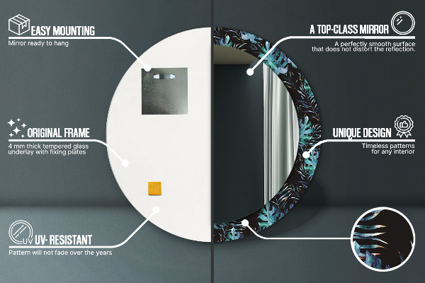 Decoratiuni perete cu oglinda Frunze exotice