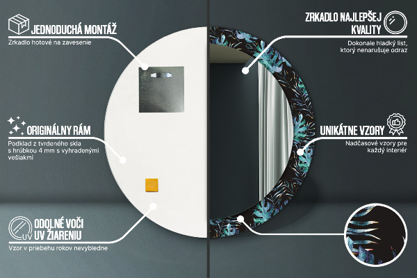 Decoratiuni perete cu oglinda Frunze exotice