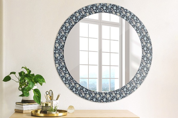 Oglinda rotunda rama cu imprimeu Model boho