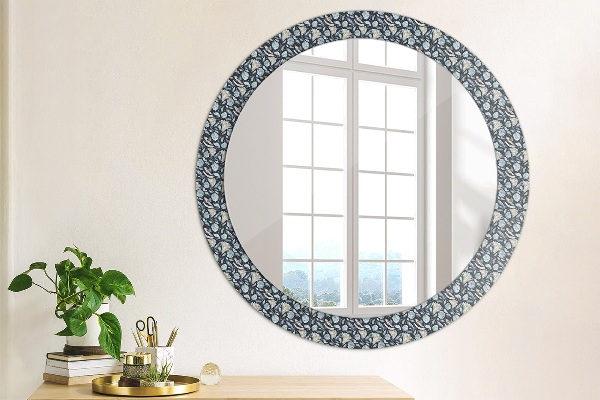 Oglinda rotunda rama cu imprimeu Model boho
