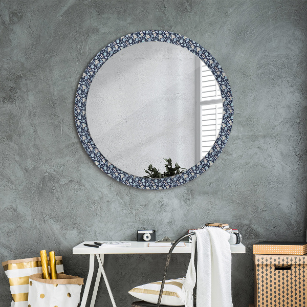 Oglinda rotunda rama cu imprimeu Model boho