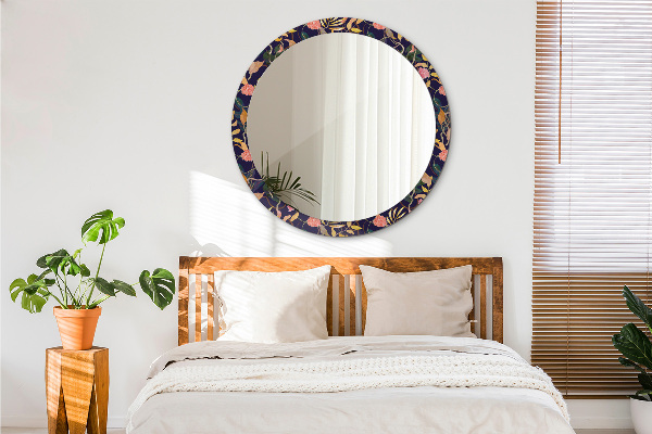 Oglinda cu decor rotunda Plante de acuarelă