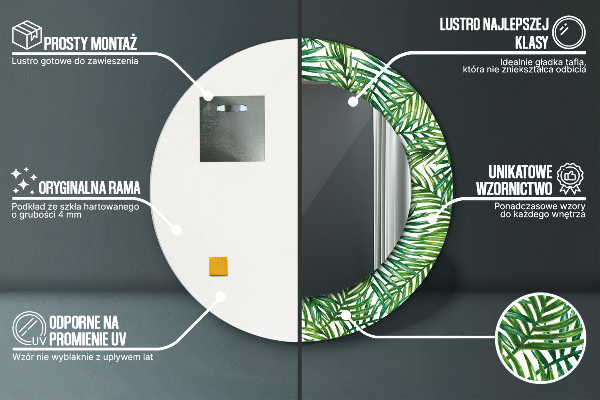 Decoratiuni perete cu oglinda Palmă tropicală