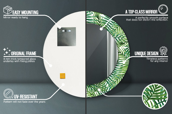 Decoratiuni perete cu oglinda Palmă tropicală