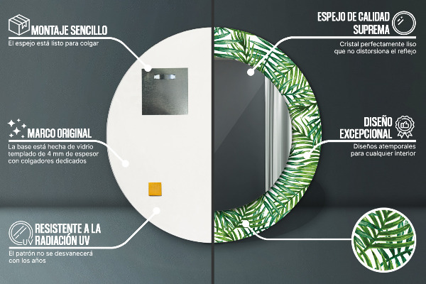 Decoratiuni perete cu oglinda Palmă tropicală