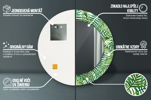 Decoratiuni perete cu oglinda Palmă tropicală