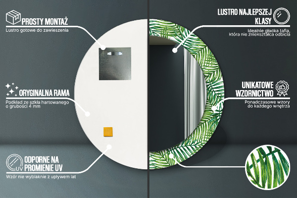 Decoratiuni perete cu oglinda Palmă tropicală