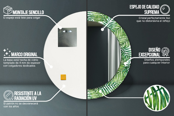 Decoratiuni perete cu oglinda Palmă tropicală