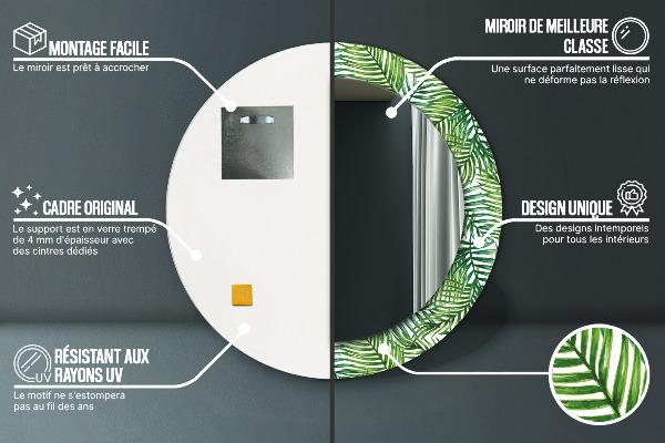 Decoratiuni perete cu oglinda Palmă tropicală