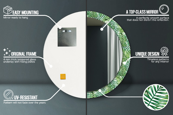 Decoratiuni perete cu oglinda Palmă tropicală