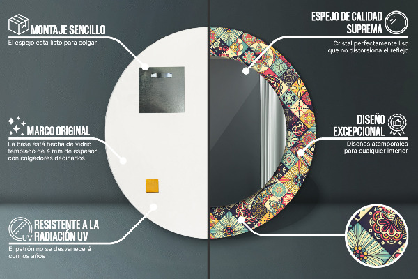 Decoratiuni perete cu oglinda Floral etnic