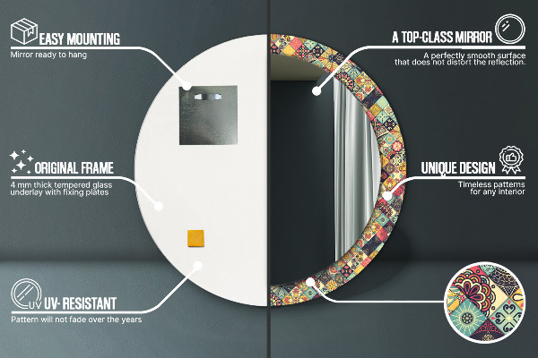 Decoratiuni perete cu oglinda Floral etnic