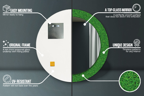 Decoratiuni perete cu oglinda Iarbă verde