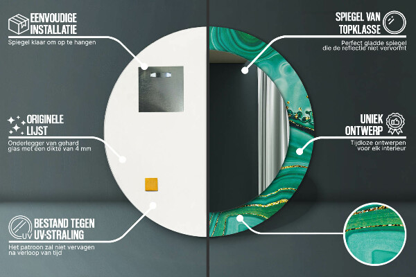 Oglinda cu decor rotunda Agate jaspis marble