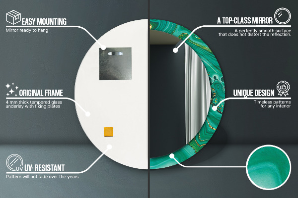 Oglinda cu decor rotunda Agate jaspis marble