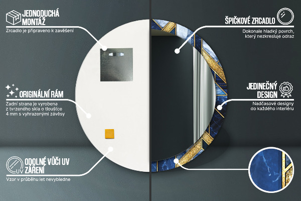 Oglinda cu decor rotunda Marmură modernă