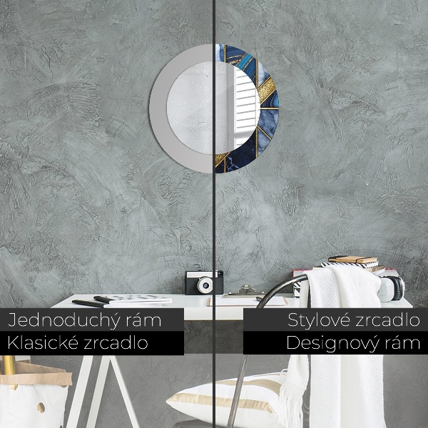 Oglinda cu decor rotunda Marmură modernă