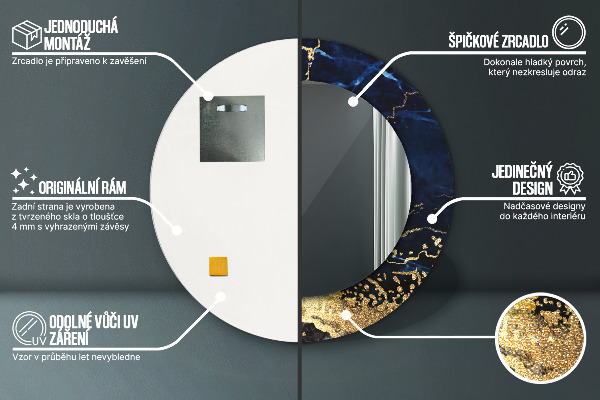 Decoratiuni perete cu oglinda Marmură albastră