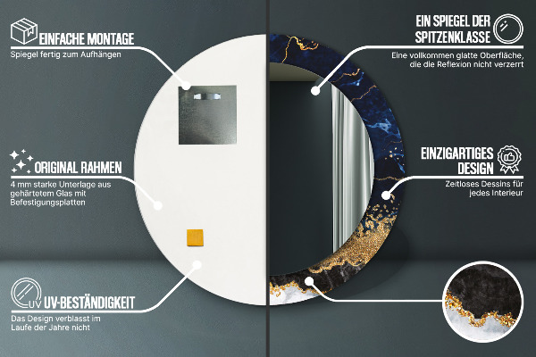 Decoratiuni perete cu oglinda Marmură albastră