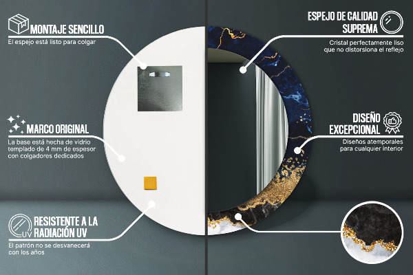 Decoratiuni perete cu oglinda Marmură albastră