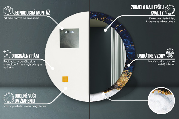 Decoratiuni perete cu oglinda Marmură albastră