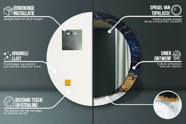 Decoratiuni perete cu oglinda Marmură albastră