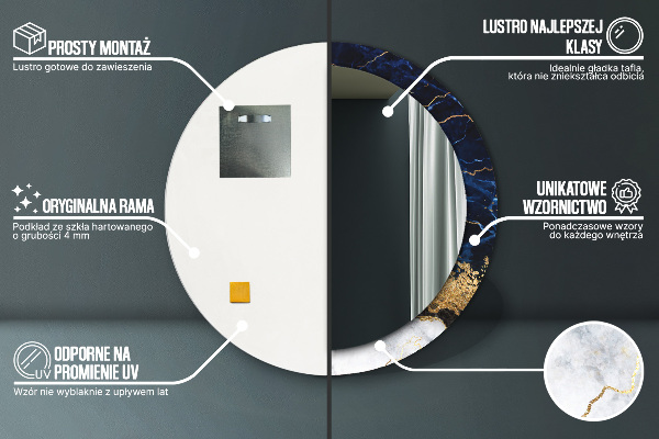 Decoratiuni perete cu oglinda Marmură albastră