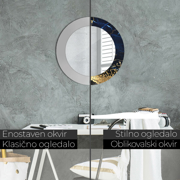 Decoratiuni perete cu oglinda Marmură albastră