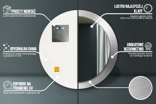 Decoratiuni perete cu oglinda Oțel strălucitor